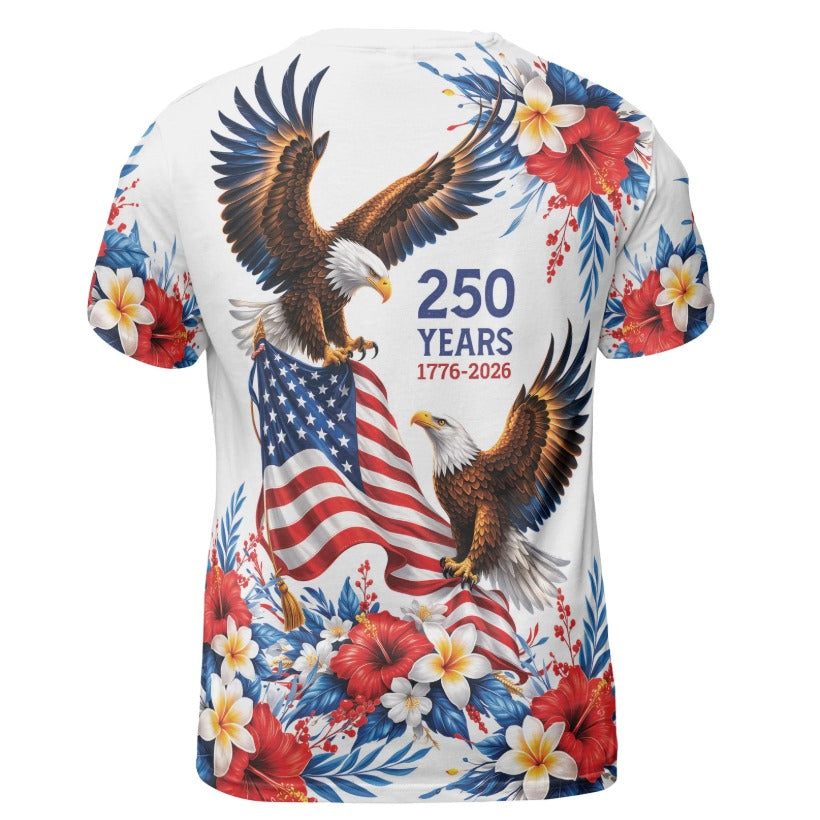 USA 250 Years 1776-2026 Patriotic Eagle Flag Independence 3D T-Shirt
