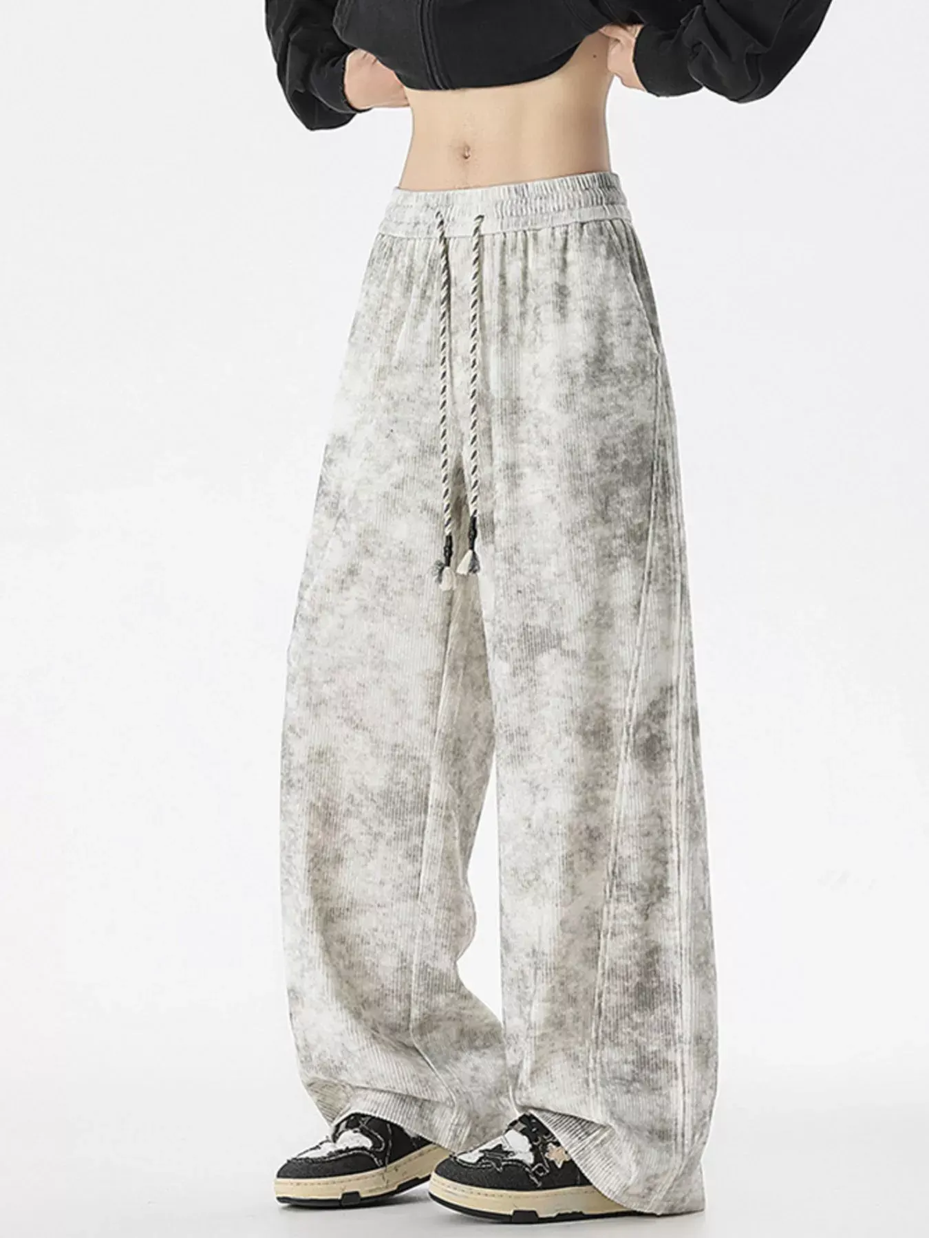 Men's Plus Size Vintage Wash Wide Leg Pants