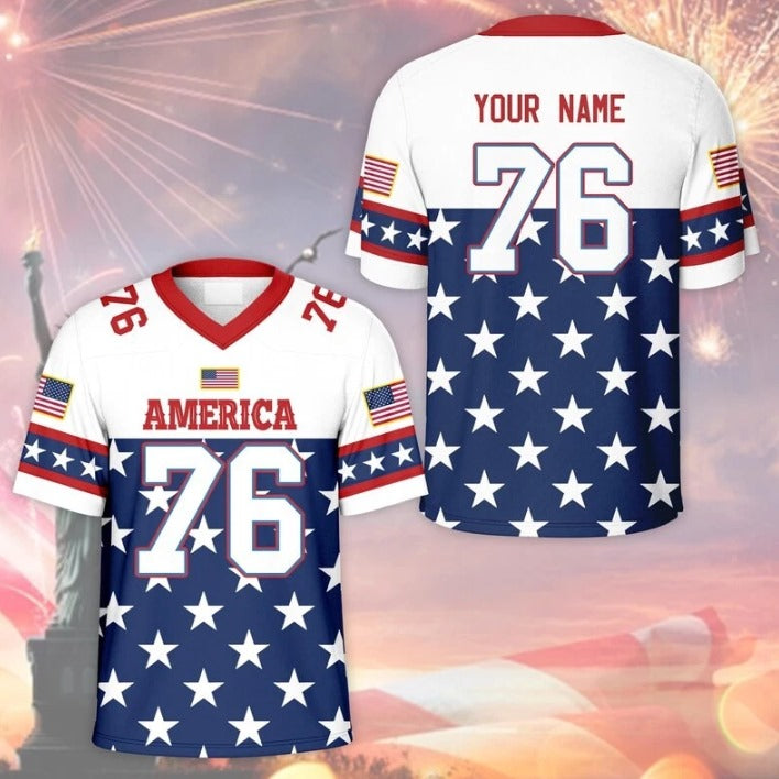 America 4th Of July Patriotic 250th Anniversay Football Jersey