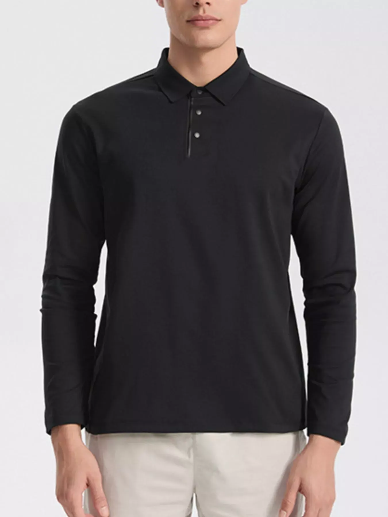 Men's Plus Size Classic Fit Long Sleeve Polo Shirt