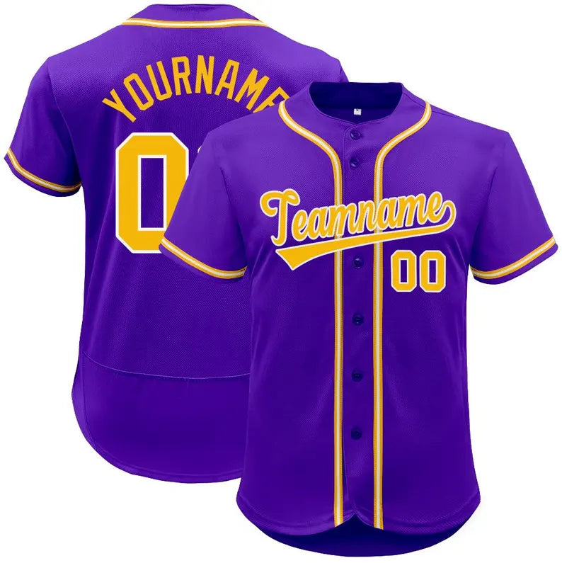 Personalized Embroidered Baseball Jersey: Custom Team Name & Number